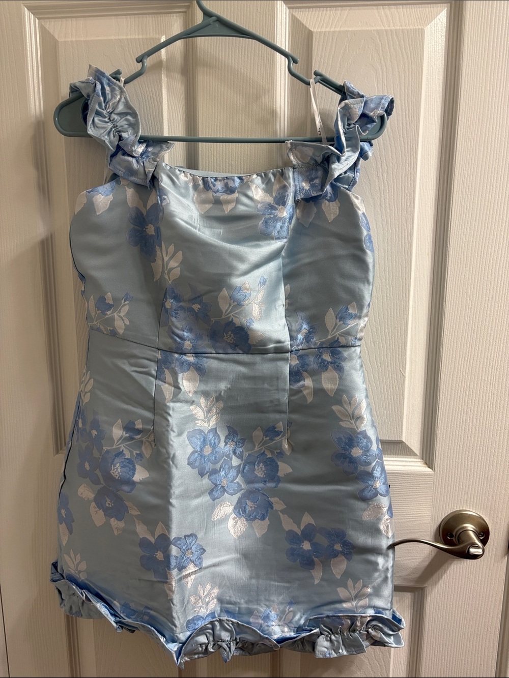 Lulu's Light Blue Floral Ruffle Mini Dress - Picture 2 of 4